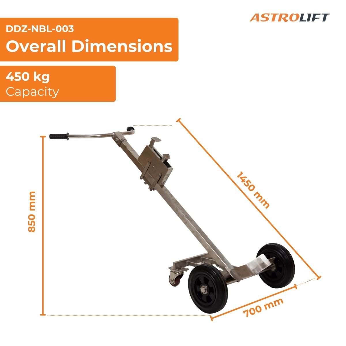 Buy Drum Trolley - Stainless Steel in New Products available at Astrolift NZ